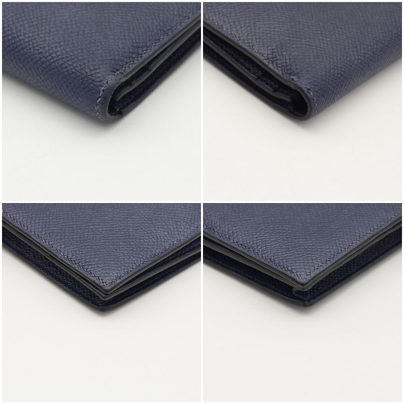 鑑定書付き】 エルメス ベアンスフレ ネイビー シルバー金具 マチあり