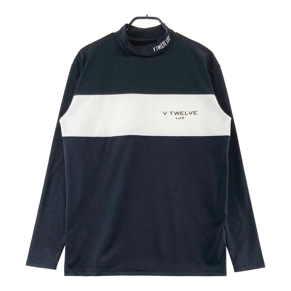 サイズ：XL V12 ヴィトゥエルヴ LUX 裏微起毛 モックネック 長袖Tシャツ  ブラック系 [240101724374] ゴルフウェア メンズ ストスト サイズ：XL V12 ヴィトゥエルヴ LUX 裏微起毛 モックネック 長袖T