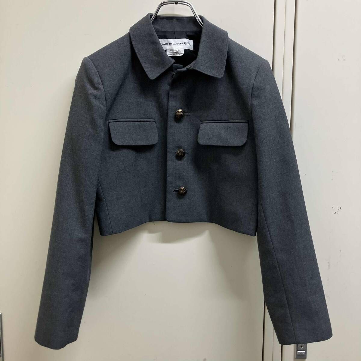25SS LOOK16 COMME des GARCONS GIRL 短丈ブレザージャケット グレー SIZE:XS コムデギャルソン ガール