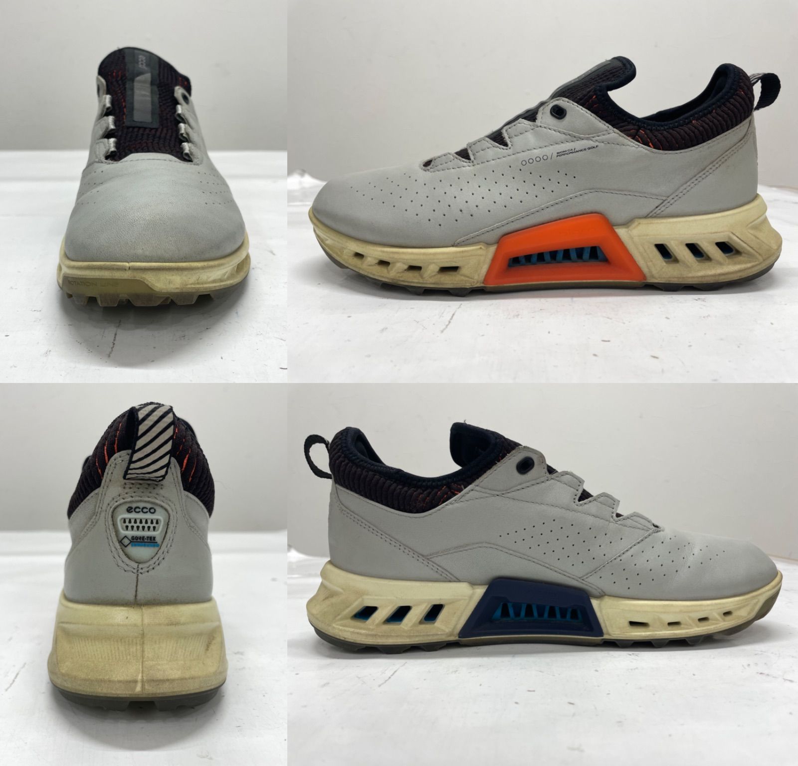 USED】ECCO エコー BIOM C4 ゴルフシューズ スパイクレス グレー 