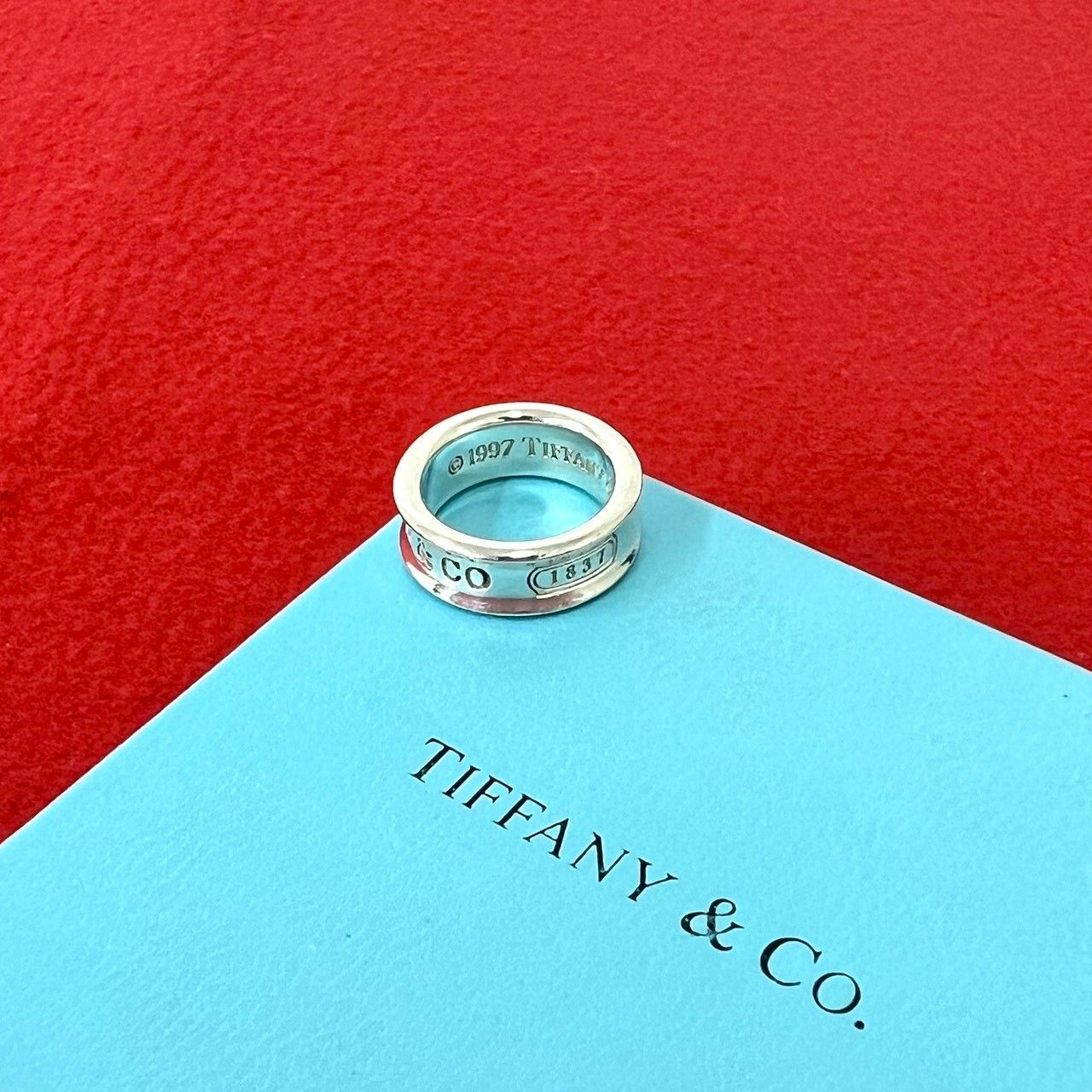 【美品】Tiffany&Co. ナローリング 925 極 美品 TIFFANY&Co. ティファニー ヴィンテージ ナローリング ロゴ