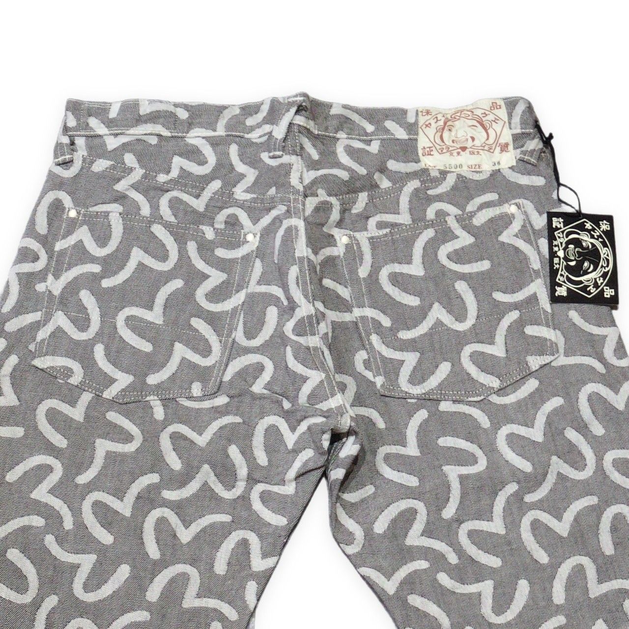EVISU エヴィス yamane 5500 カモメ総柄 ジャガード デニムパンツ