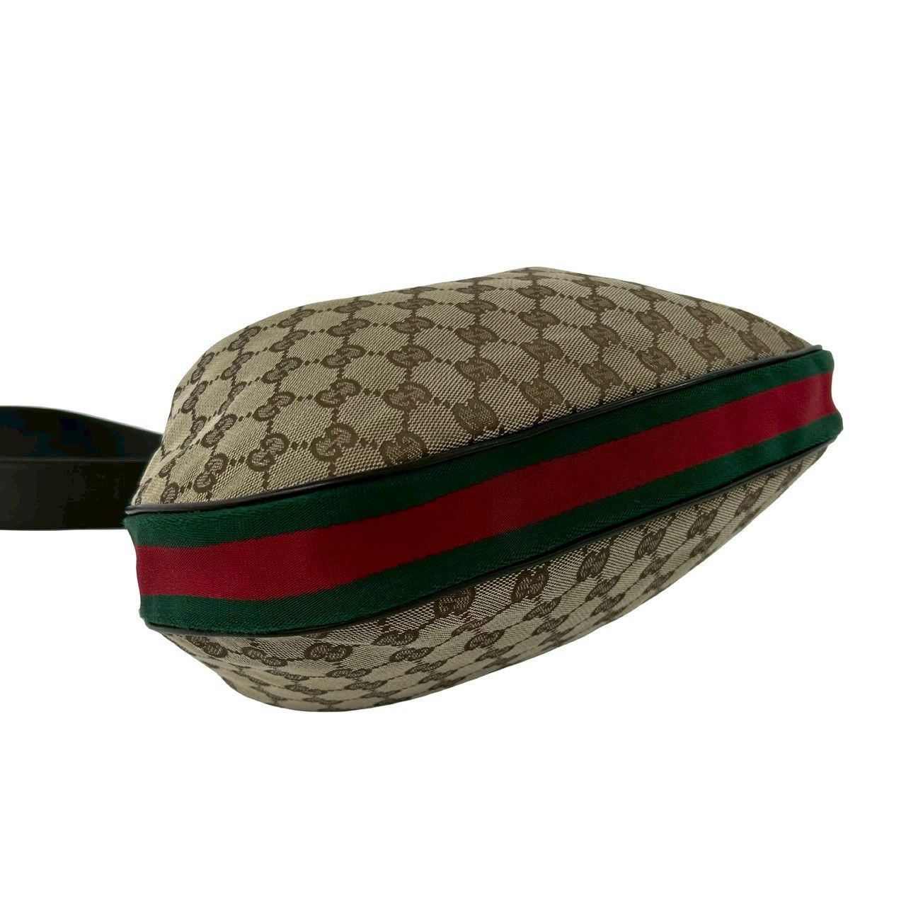 H3042P◾️グッチ　GG柄キャンバス　シェリーライン レザー切替ハンチング 極 美品 GUCCI グッチ アタッシェ シェリーライン GG キャンバス