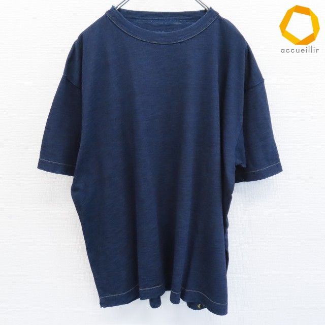 フォーティファイブアール 45R Tシャツ 半袖 藍染め 45th ロゴ刺繍 メンズ [s1009061]