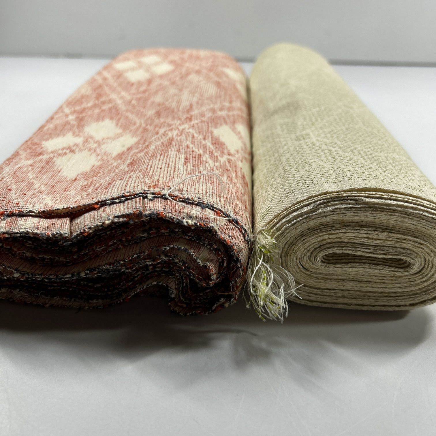紬 反物 2本 正絹 まとめ売り【G036】同梱購入歓迎 リメイク用 和裁