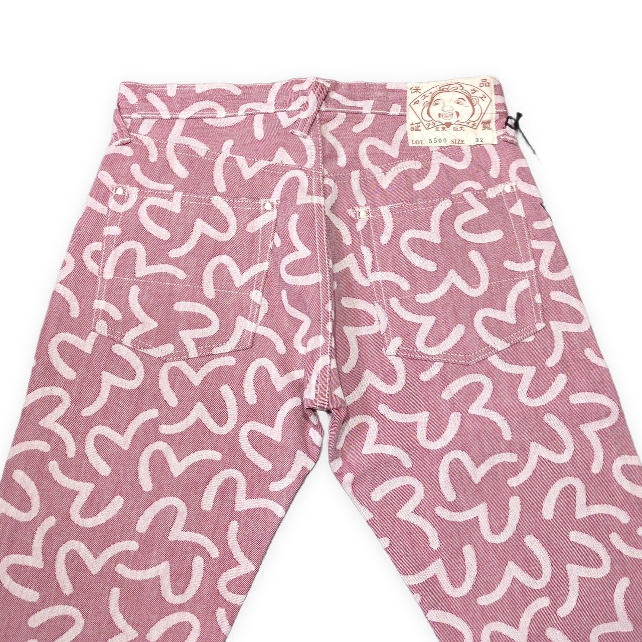EVISU エヴィス yamane 5500 カモメ総柄 ジャガード デニムパンツ