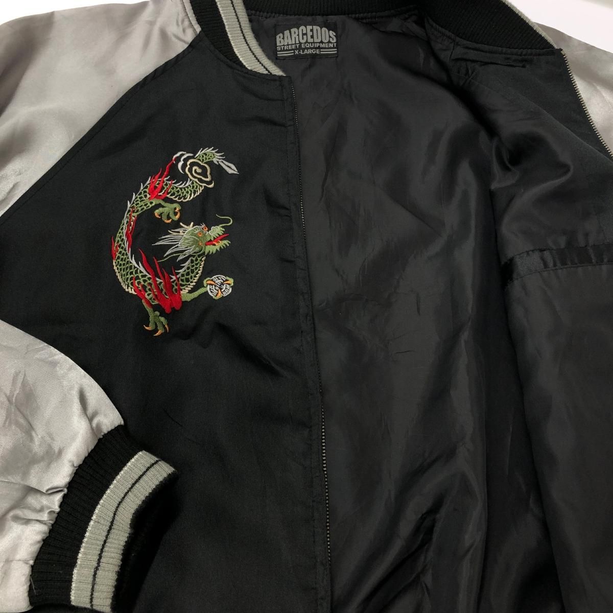 BARCEDOS バルセドス スカジャン サイズ:XL 龍/サテン/アウター/ジャンパー    ブラック/グレー メンズ / 240002233438 BARCEDOS バルセドス スカジャン サイズ:XL 龍/サテン/アウター