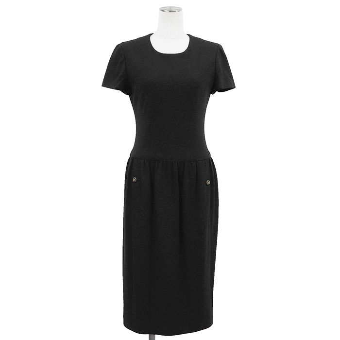CHANEL BOUTIQUE ブラックニットワンピース CHANEL BOUTIQUE シャネル ブティック ヴィンテージ ニットワンピース