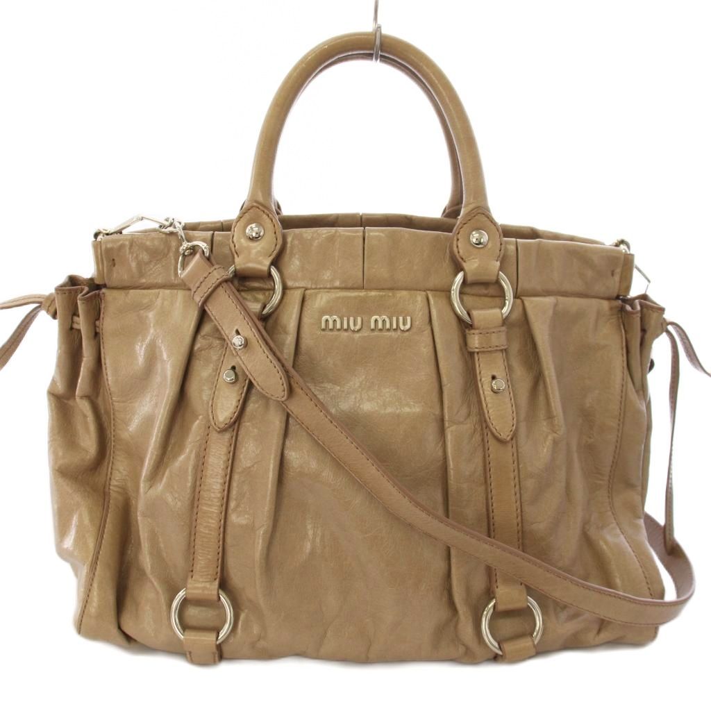 ミュウミュウ miumiu VITELLO LUX ハンドバッグ ショルダーバッグ 2WAY