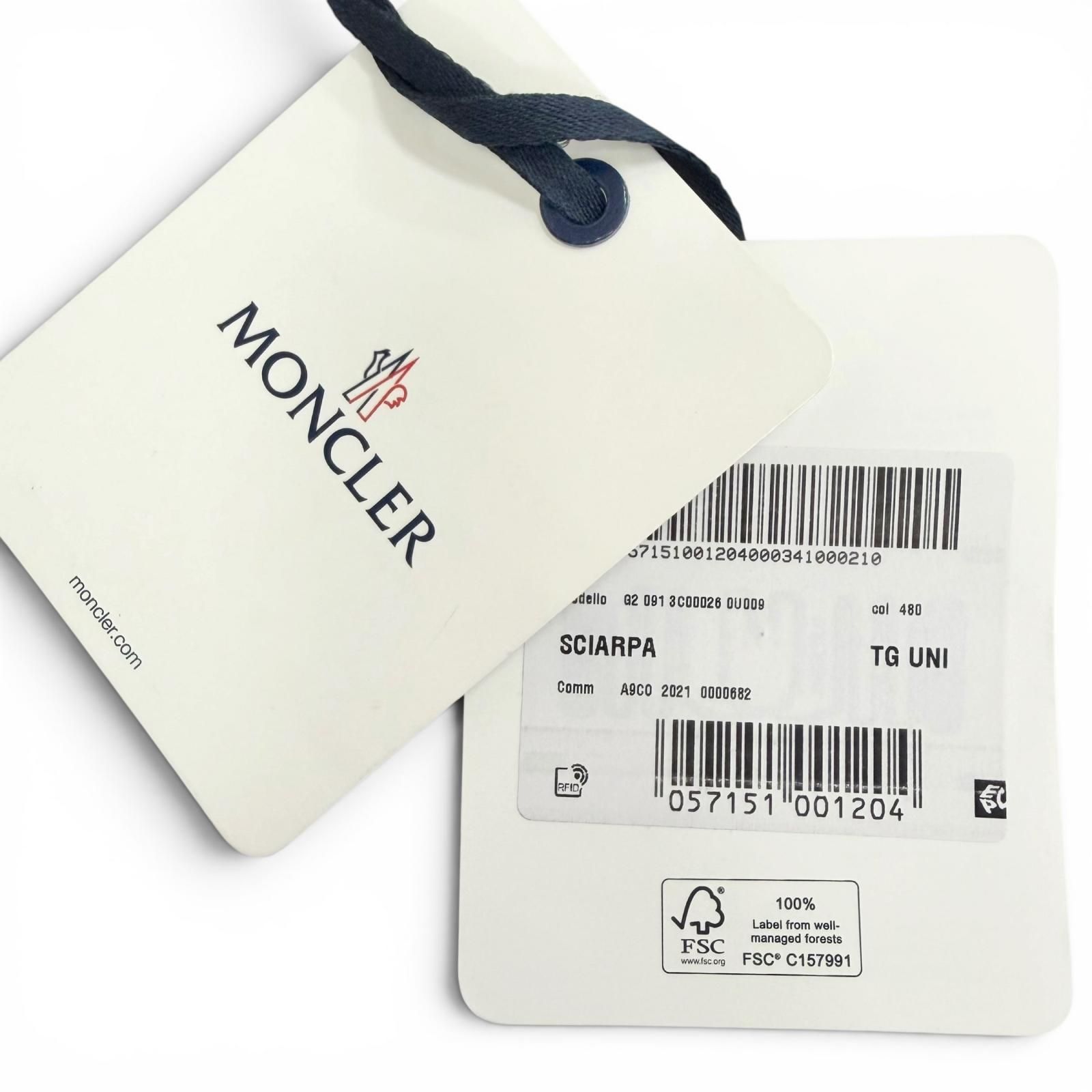 未使用品△MONCLER モンクレール SCIARPA モヘア アルパカ ロゴレザー