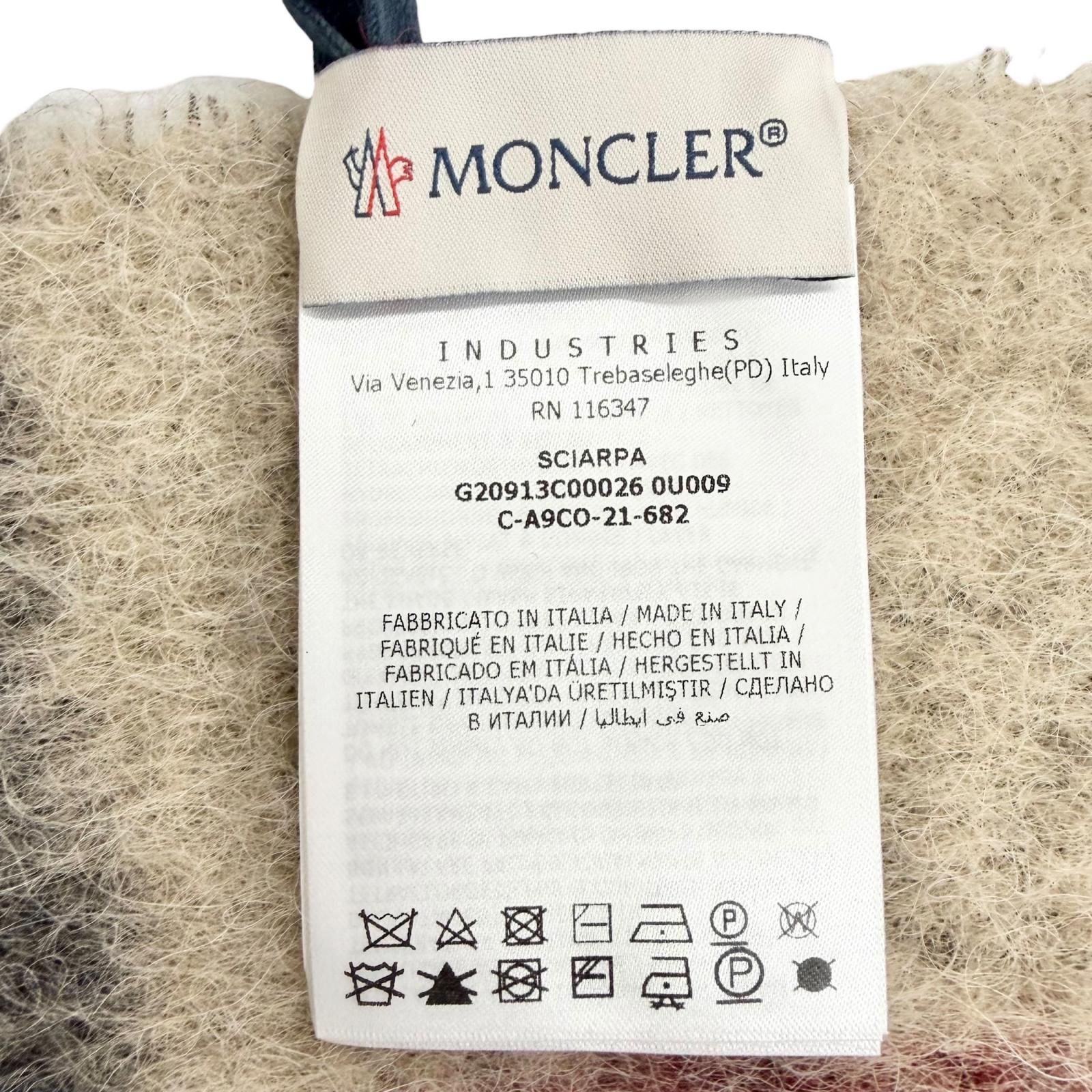 未使用品△MONCLER モンクレール SCIARPA モヘア アルパカ ロゴレザー
