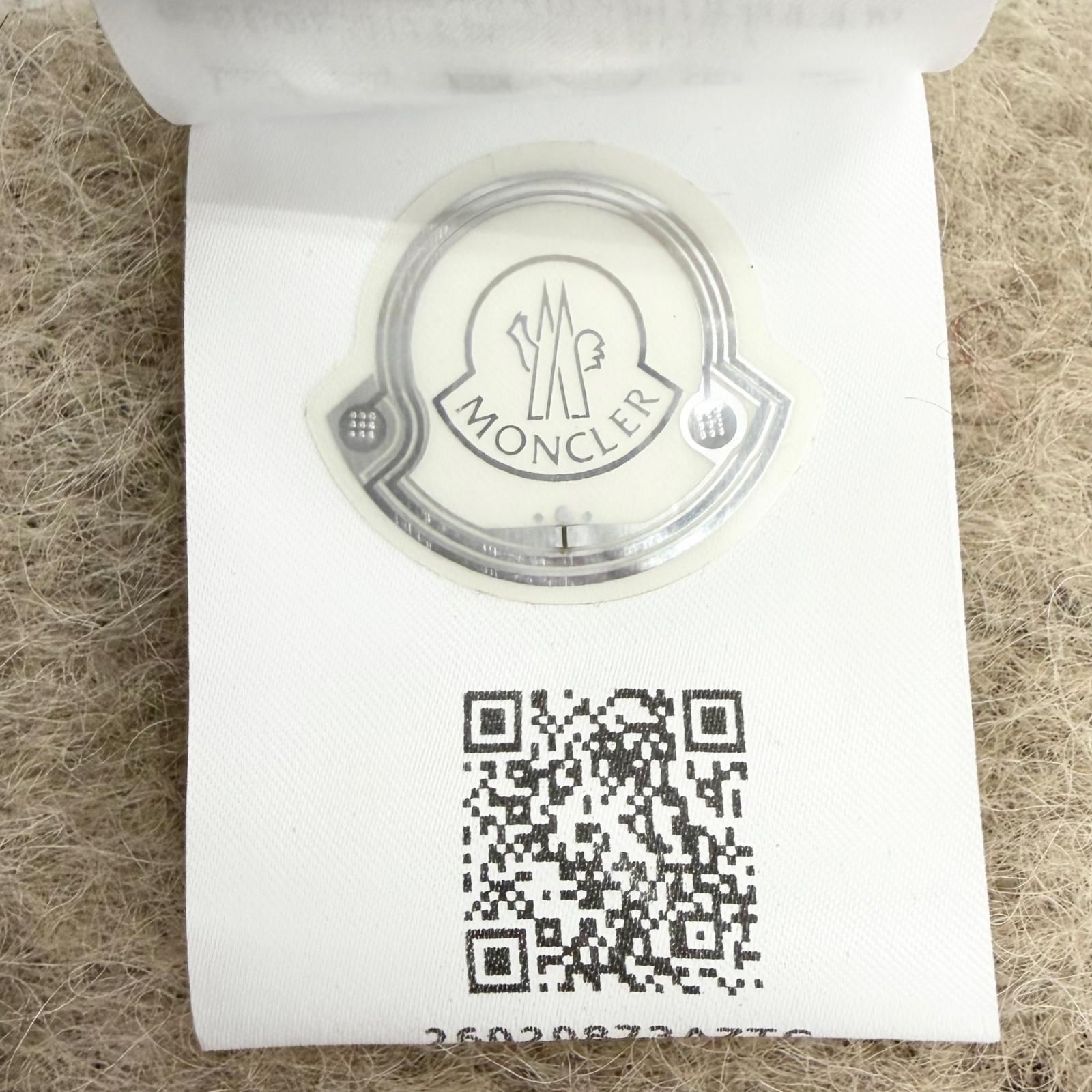 未使用品△MONCLER モンクレール SCIARPA モヘア アルパカ ロゴレザー