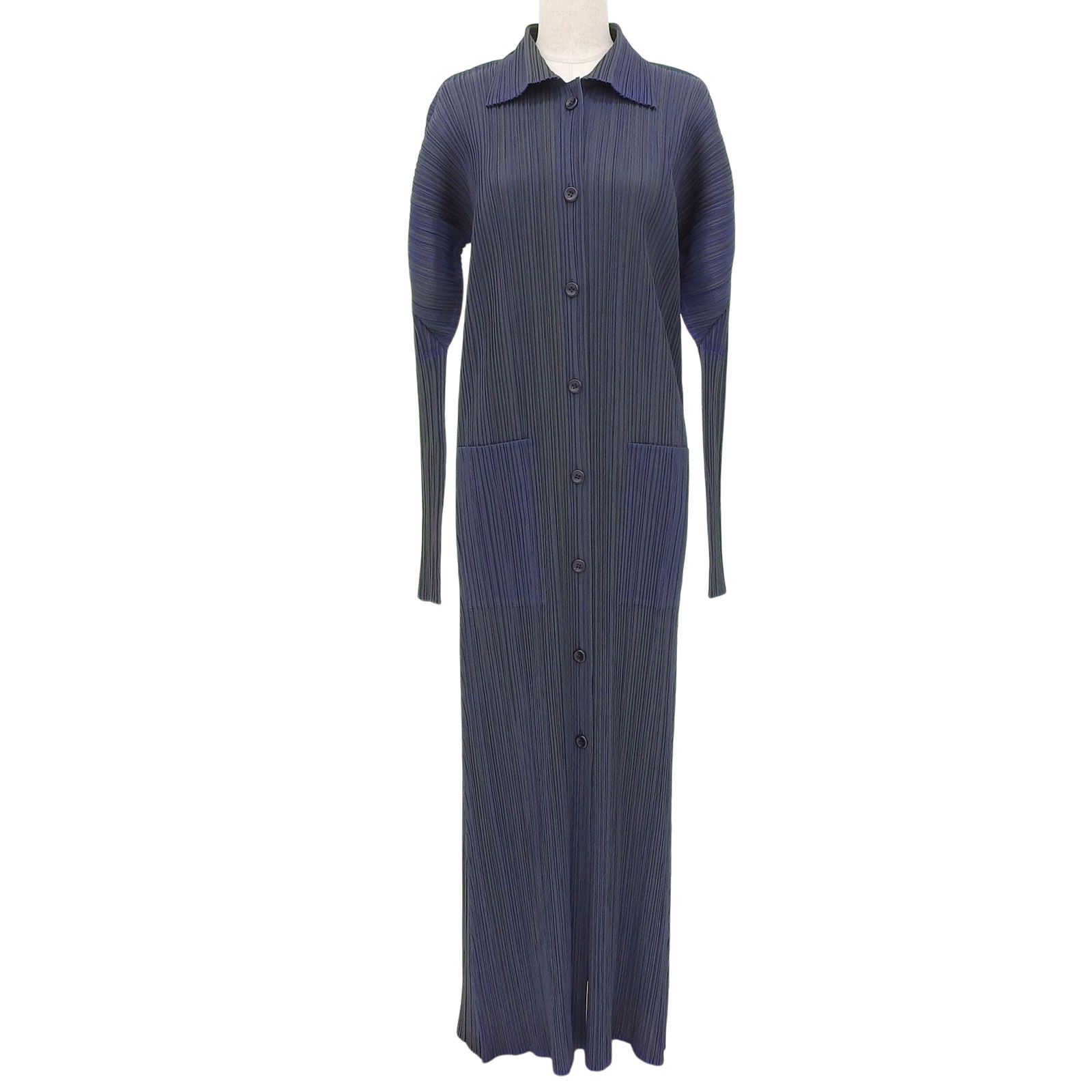 プリーツプリーズ ロングシャツワンピース ISSEY MIYAKE イッセイ 