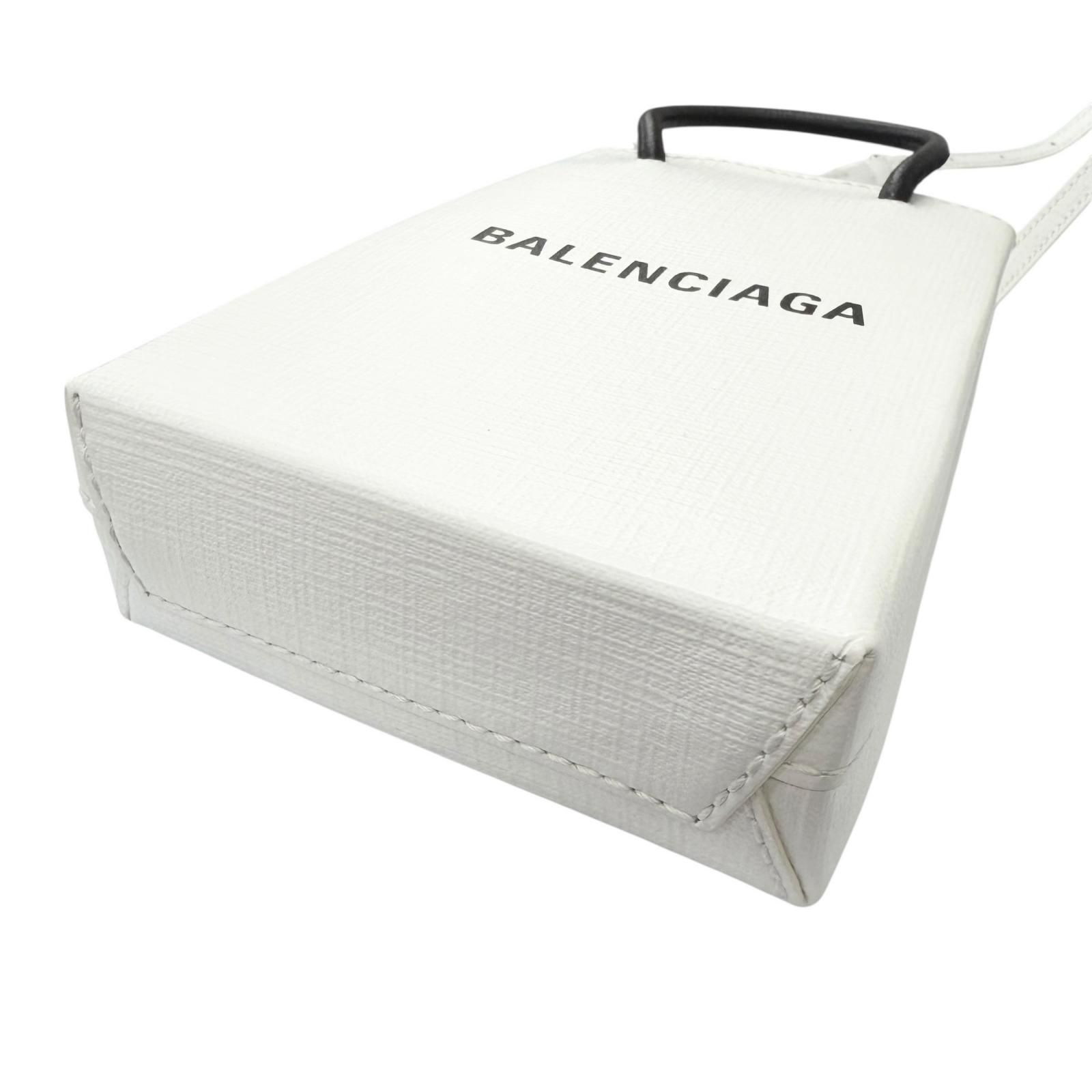極美品□BALENCIAGA バレンシアガ 593826 ロゴ入り レザー