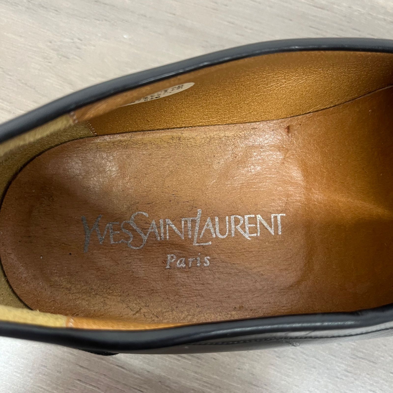 s) YVES SAINT LAURENT Paris タッセルローファー 25.5 EEE ブラック