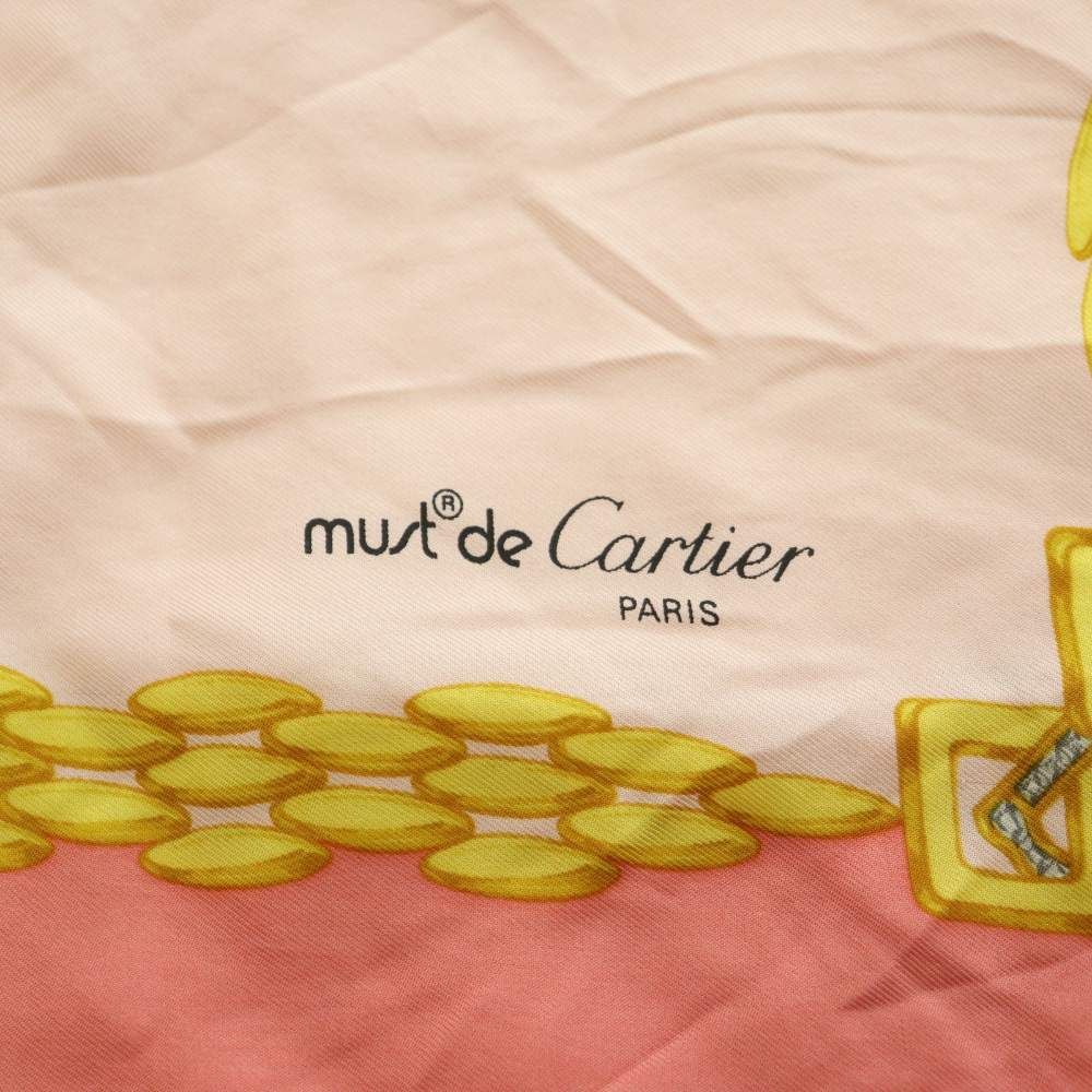 カルティエ Cartier シルクスカーフ チェーンモチーフ センターロゴ