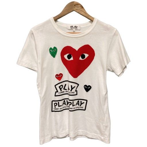 中古】 PLAY COMME des GARCONS Tシャツ 半袖 トップス クルーネック