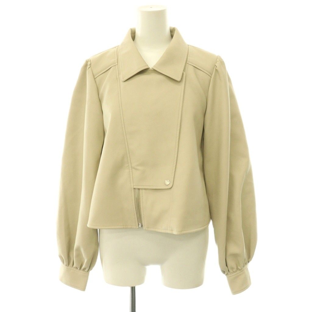アメリヴィンテージ Ameri VINTAGE 26SS LADY GATHER RIDERS JACKET ジャケット 革ジャン フェイクレザー S ベージュ 0126106660140 /CX ■OS