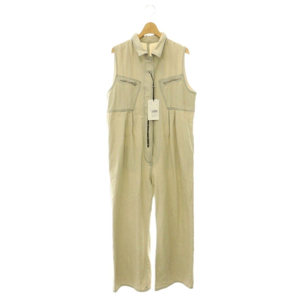 アメリヴィンテージ Ameri VINTAGE 25SS MEDI GRUNGE DENIM WIDE ROMPERS ロンパース オールインワン XS アイボリー ライトグレー 0225105611250 /CX ■OS