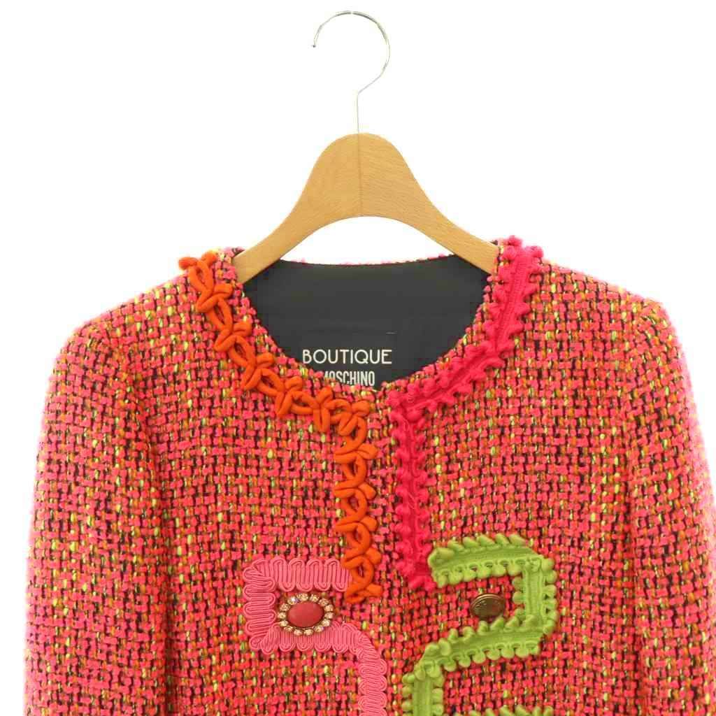 モスキーノ MOSCHINO BOUTIQUE ノーカラージャケット ニット I40