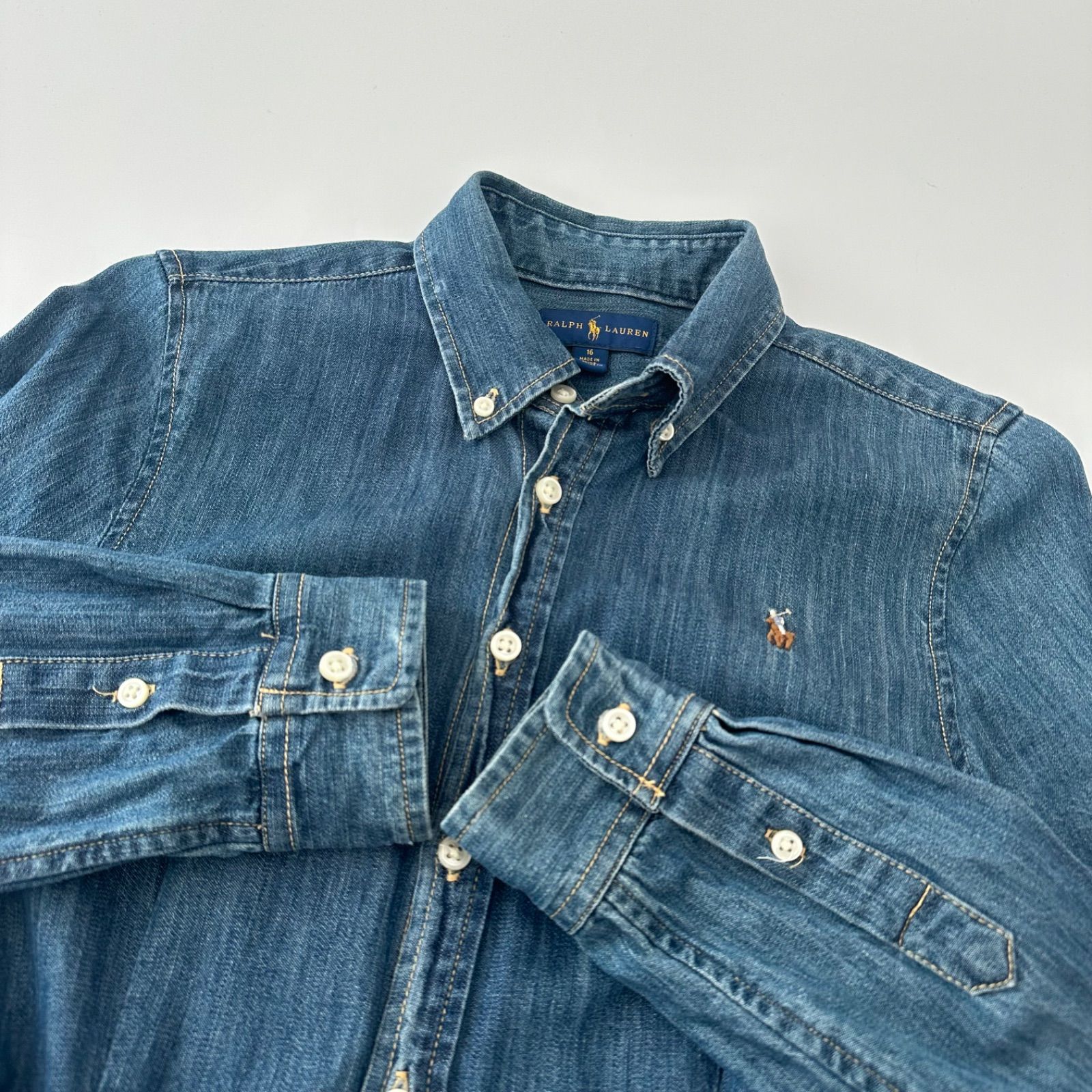 ラルフローレン RALPH LAUREN デニム ワンピース ベルト付き ポニー