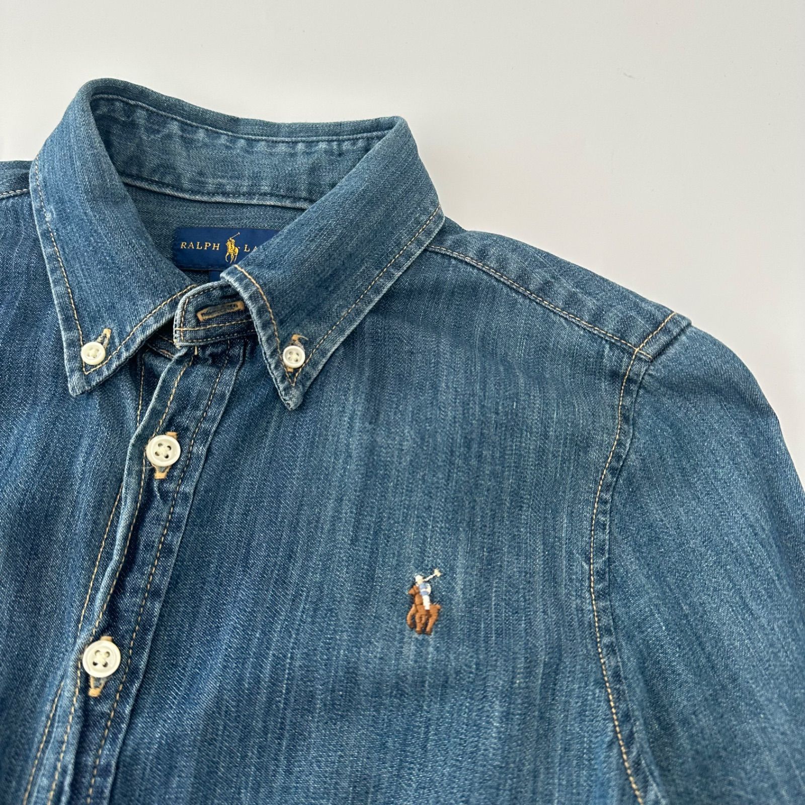 ラルフローレン RALPH LAUREN デニム ワンピース ベルト付き ポニー