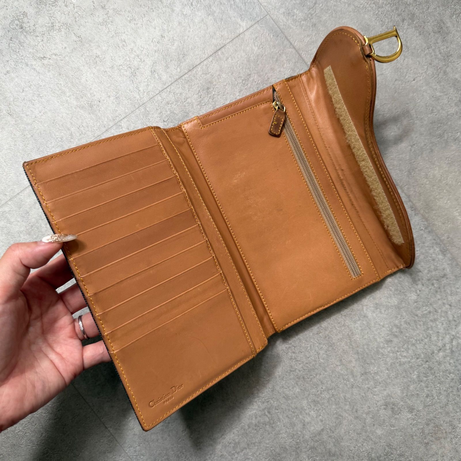 希少 Christian Dior クリスチャンディオール サドル デニム 長財布