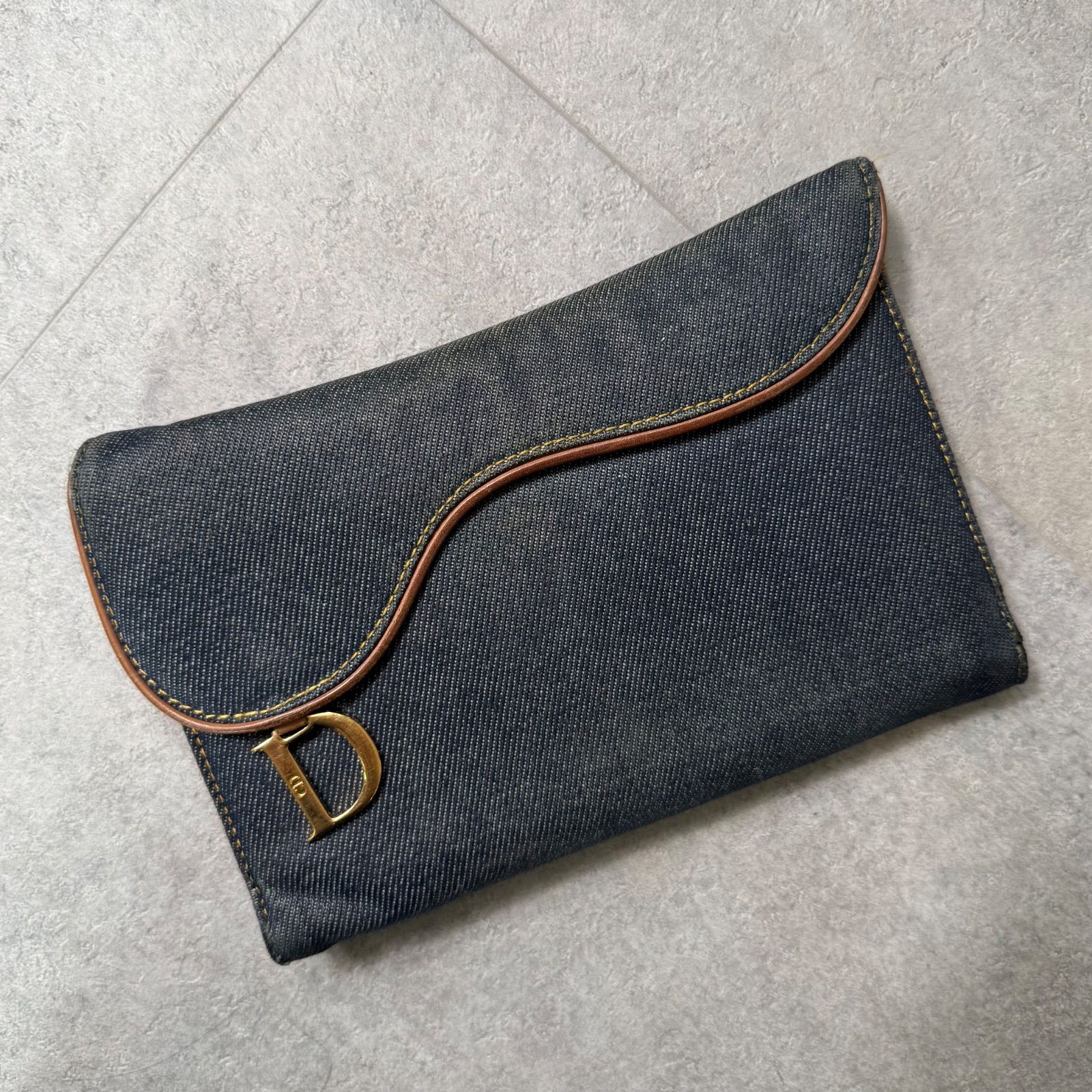 希少 Christian Dior クリスチャンディオール サドル デニム 長財布