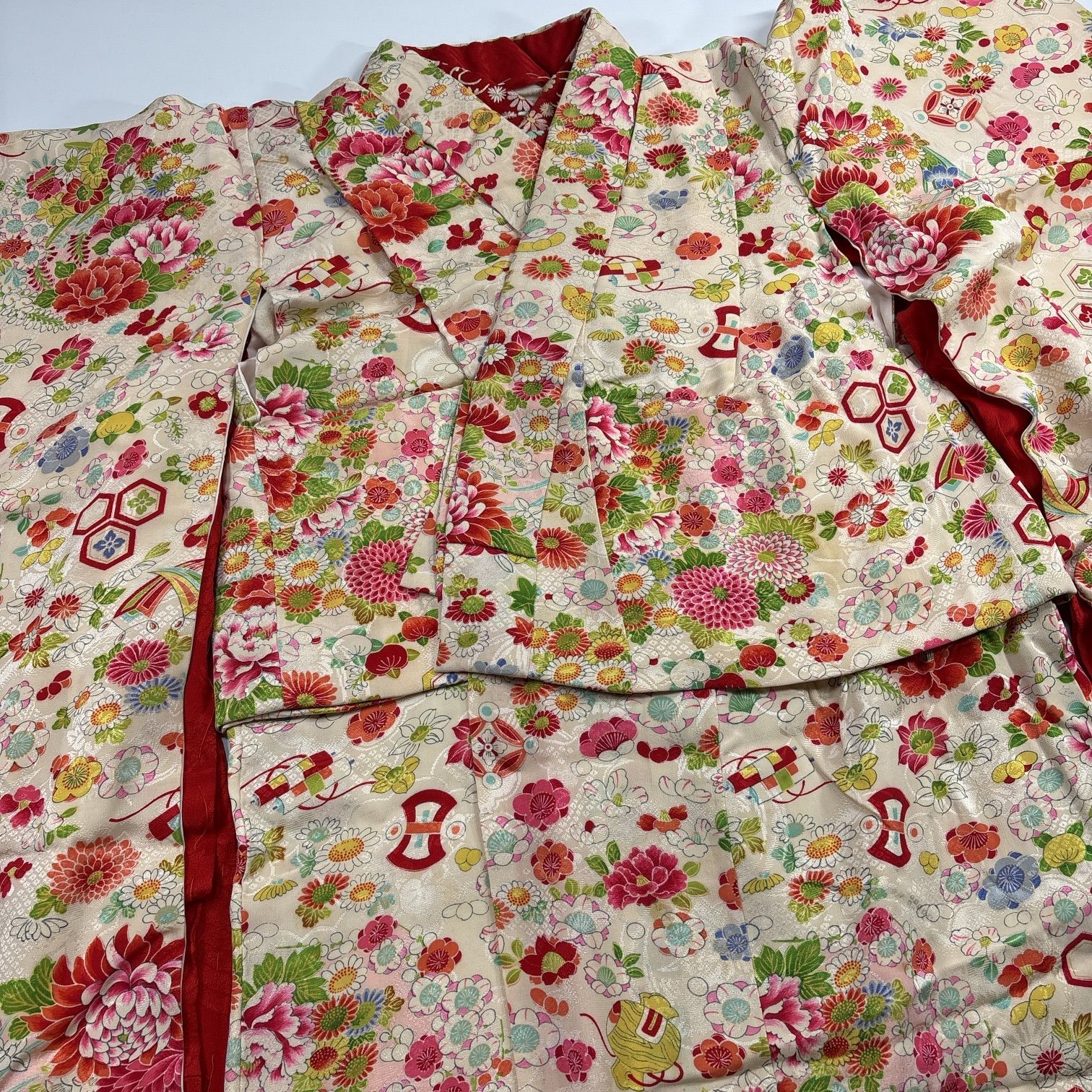 女児着物 4枚 正絹 ポリエステル 着物まとめ売り【7032】同梱購入歓迎 