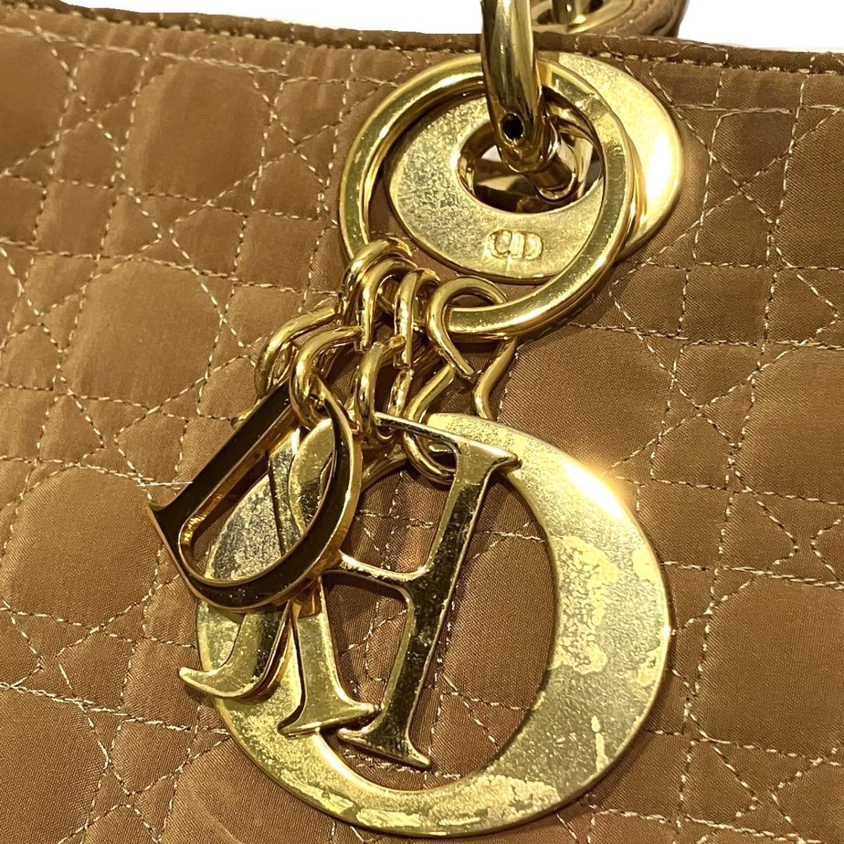 ★Dior レディディオール　カナージュ　ベージュ　　ナイロン ディオール Dior レディディオール カナージュ ハンドバッグ ナイロン