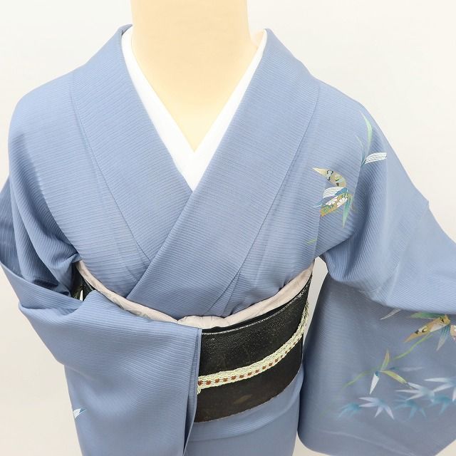 百華❀Y5205◇美品 竹 菊 梅 宝尽くし 夏着物 絽 正絹 手縫い仕立て