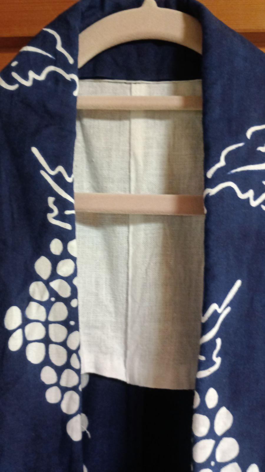 高級浴衣】注染 本染め コーマ地 浴衣 紫陽花柄 紺色 藍色 総柄（着丈