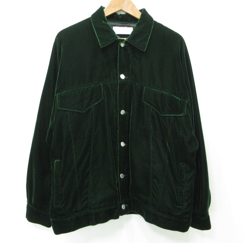 【三重本店】 中古 NEON SIGN | ネオンサイン ベロアジャケット Drop sleeve velvet Jacket N1598 グリーン サイズ：48 【96】