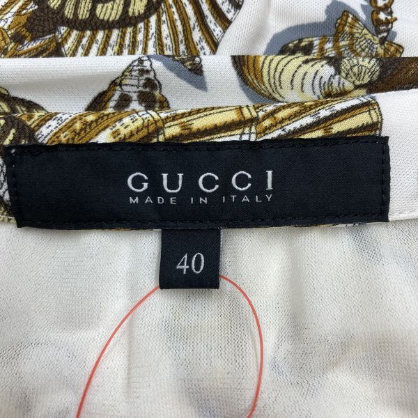 ○□ グッチ GUCCI タイトスカート ひざ丈 ボタン ドレープ ラップ