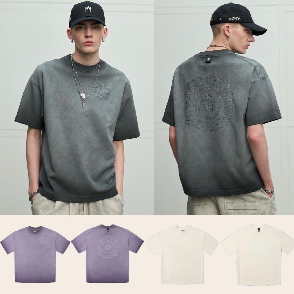 MISHKA EMBOSSED CREST PIGMENT TEE m21500012 ミシカ 半袖Tシャツ