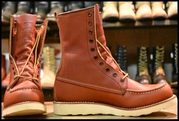 [9D 箱付 美品 18年] レッドウィング 8877 犬タグ redwing 9D 箱付 未使用 犬タグ復刻 18年】レッドウィング 8877 ロング アイ