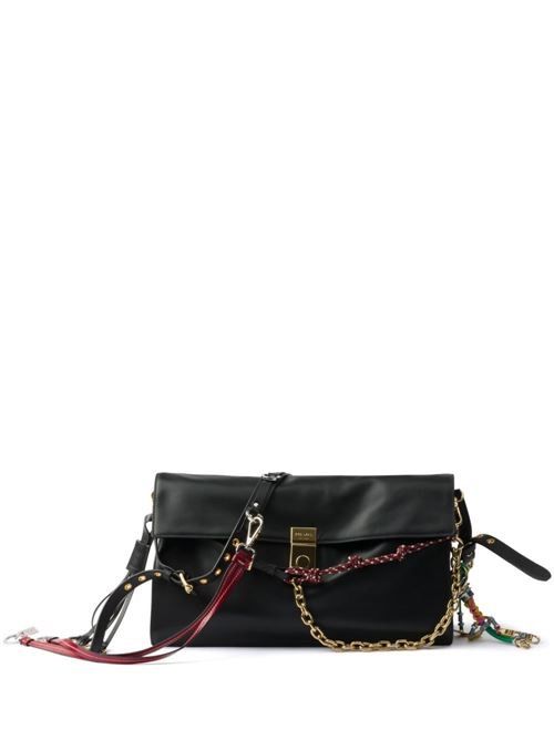 プラダ PRADA ソフトサウンド ラージ レザー ショルダーバッグ 送料無料