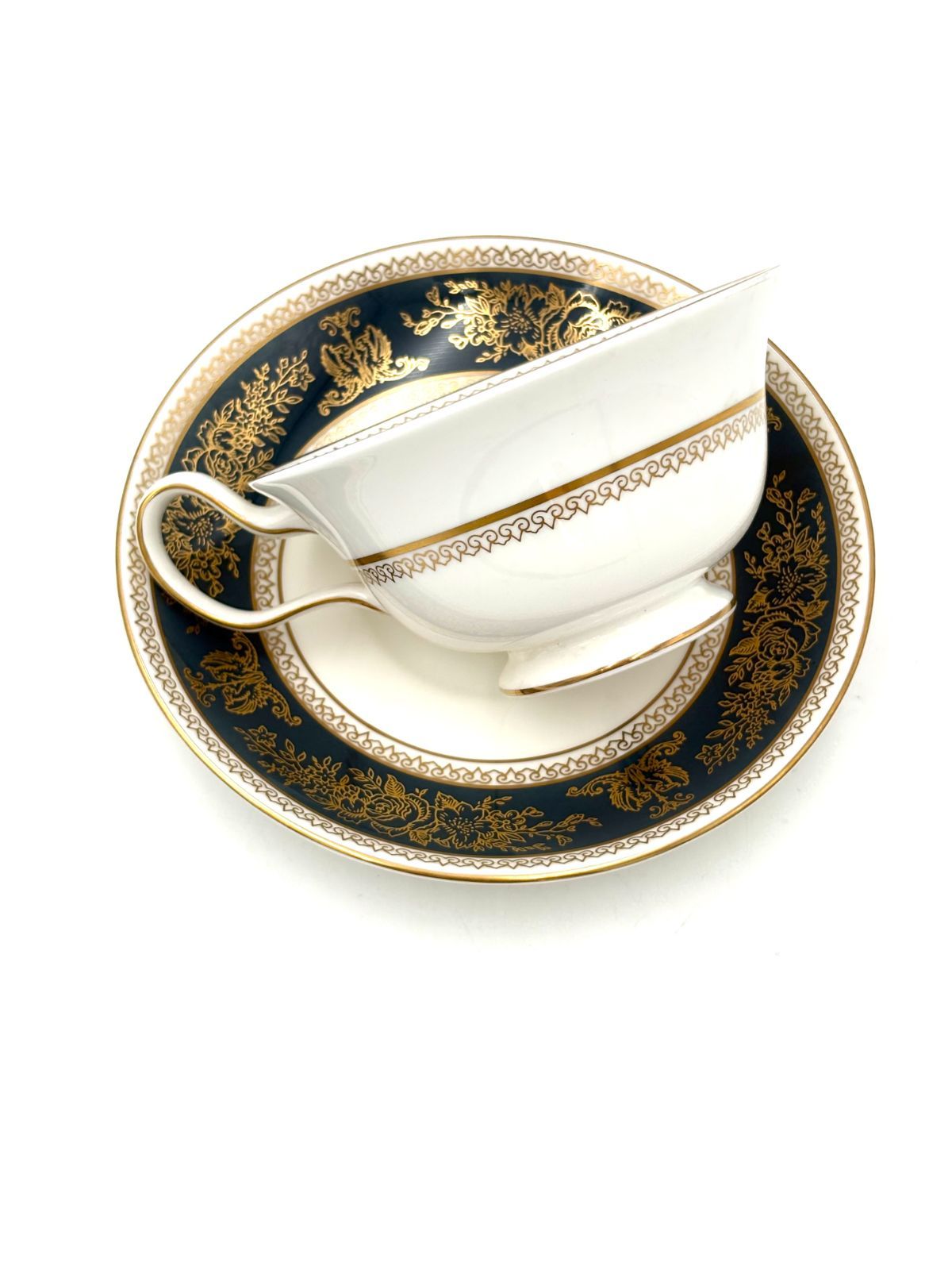 【美品】ウェッジウッド　WEDGWOOD　コロンビア　ブルー＆ゴールド　カップ＆ソーサー　1客