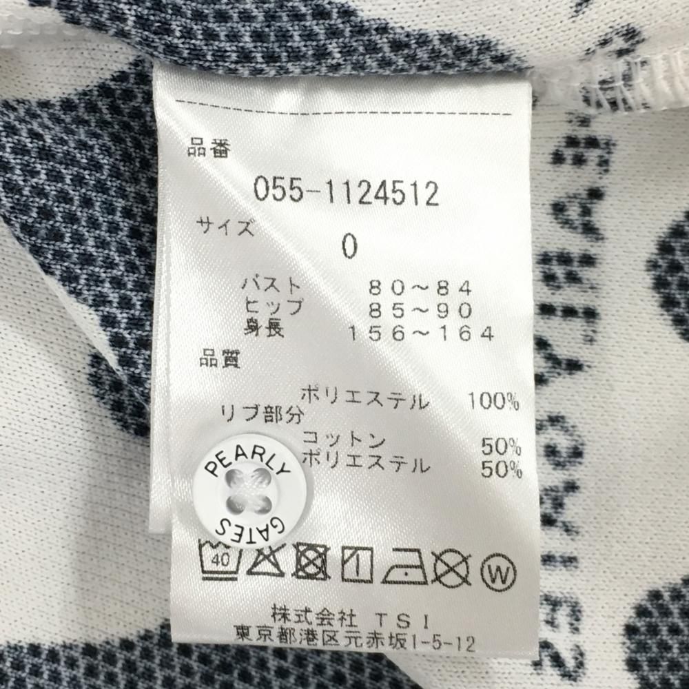 超美品】パーリーゲイツ 半袖ポロワンピース 白×ネイビー なみなみ