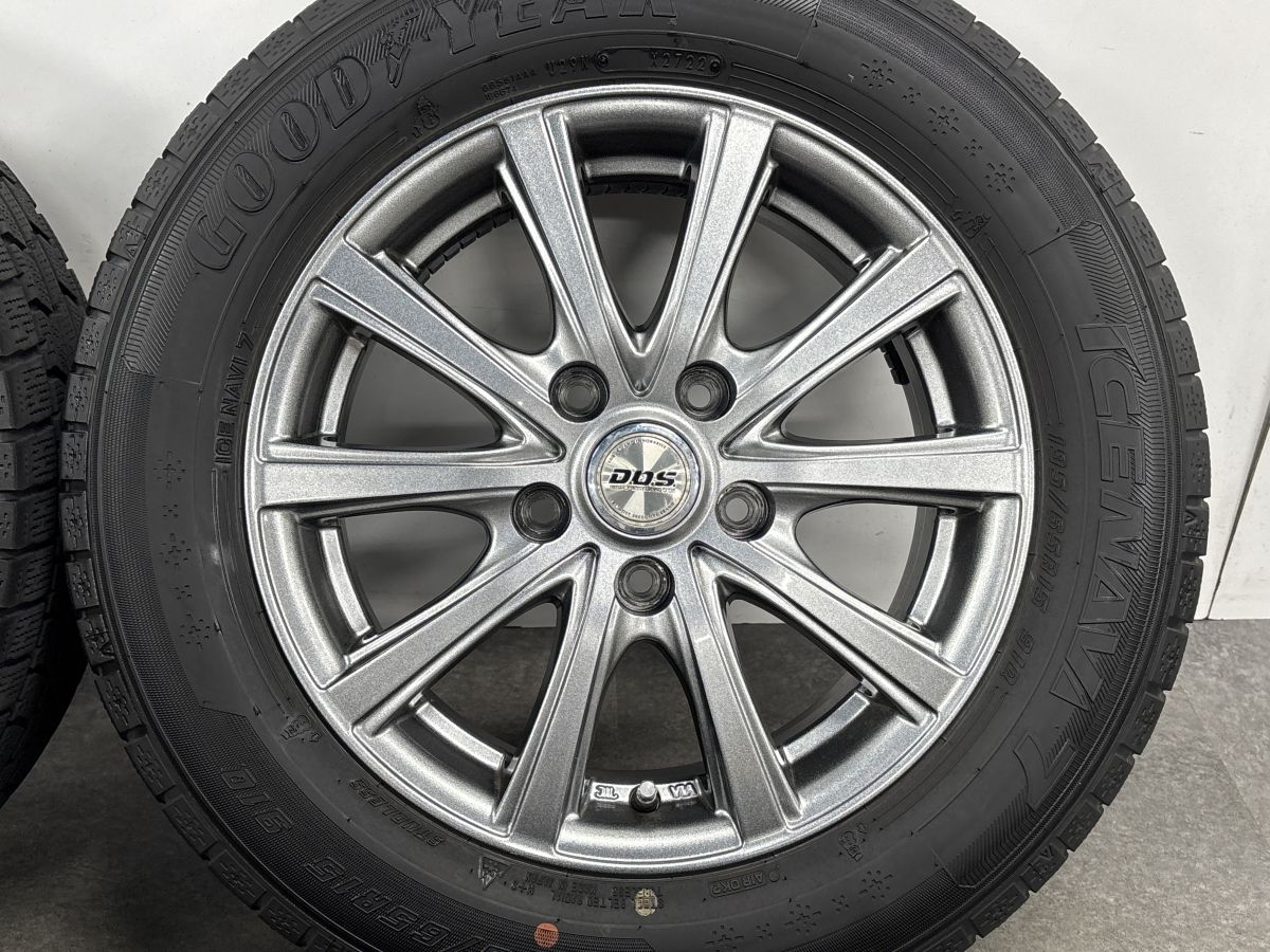 良好品】DOS 15in 6J +45 PCD114.3 グッドイヤー アイスナビ7 195