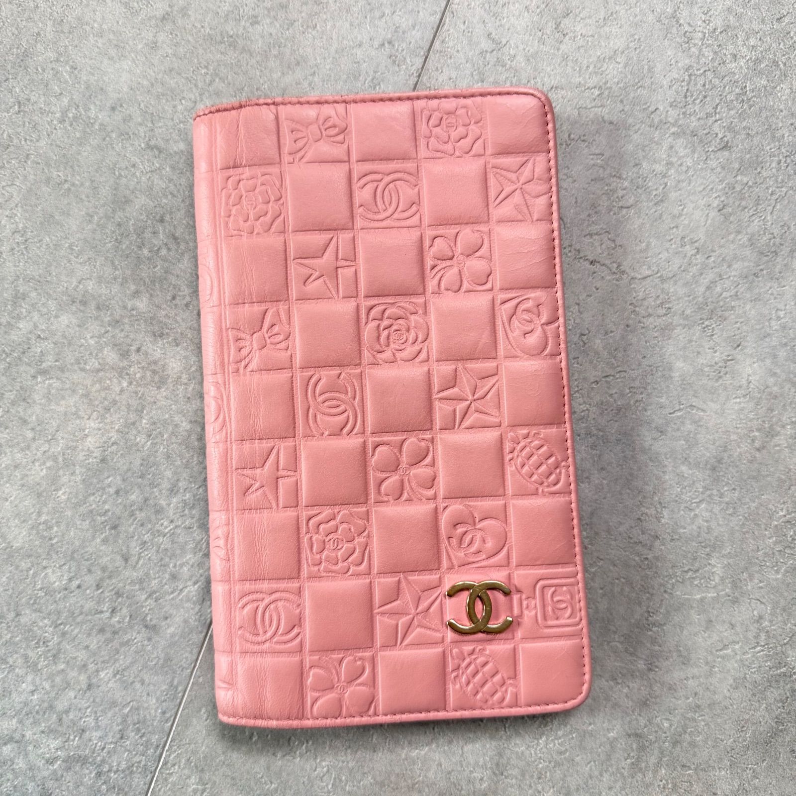 CHANEL シャネル アイコン ココマーク 二つ折り長財布 ピンク ゴールド