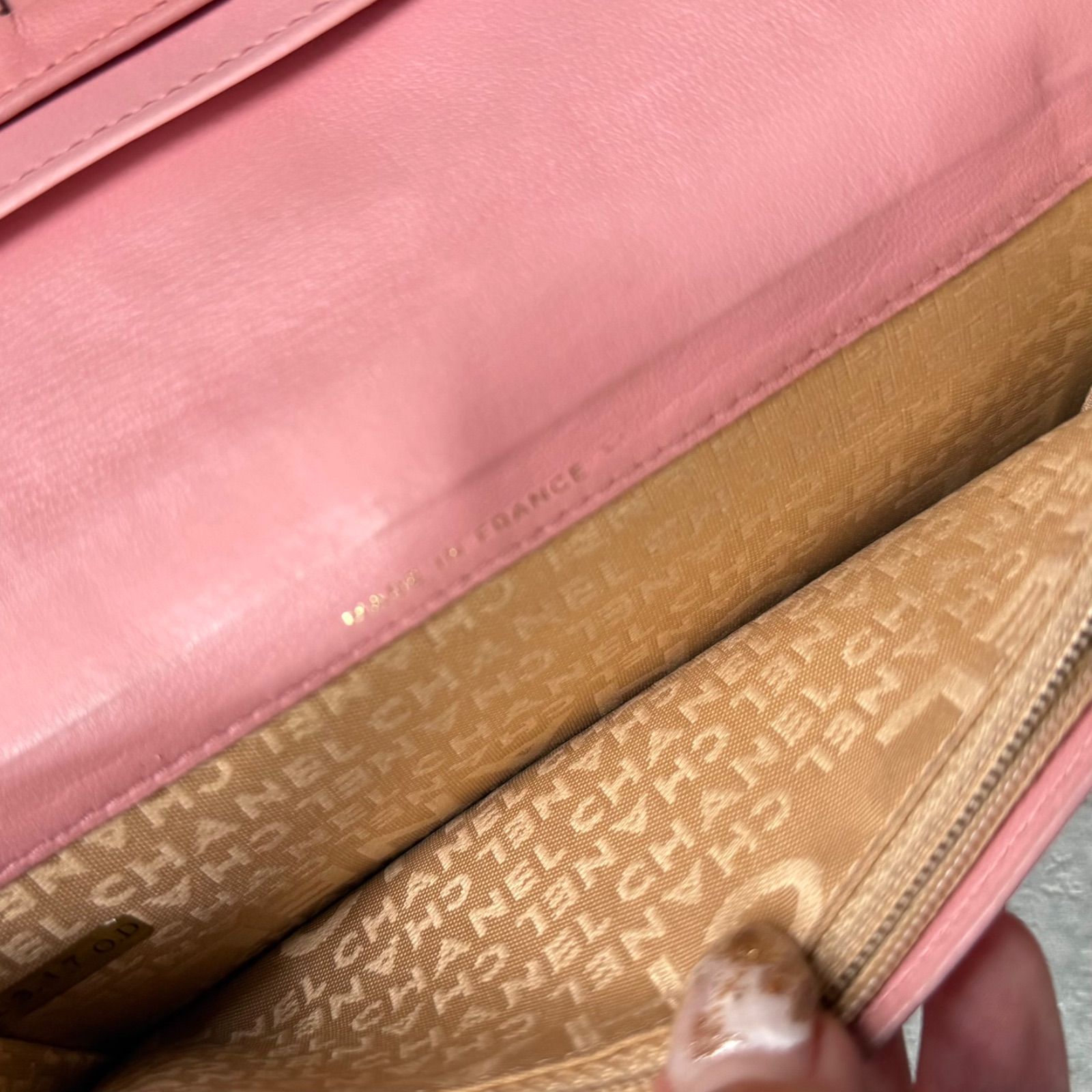 CHANEL シャネル アイコン ココマーク 二つ折り長財布 ピンク ゴールド