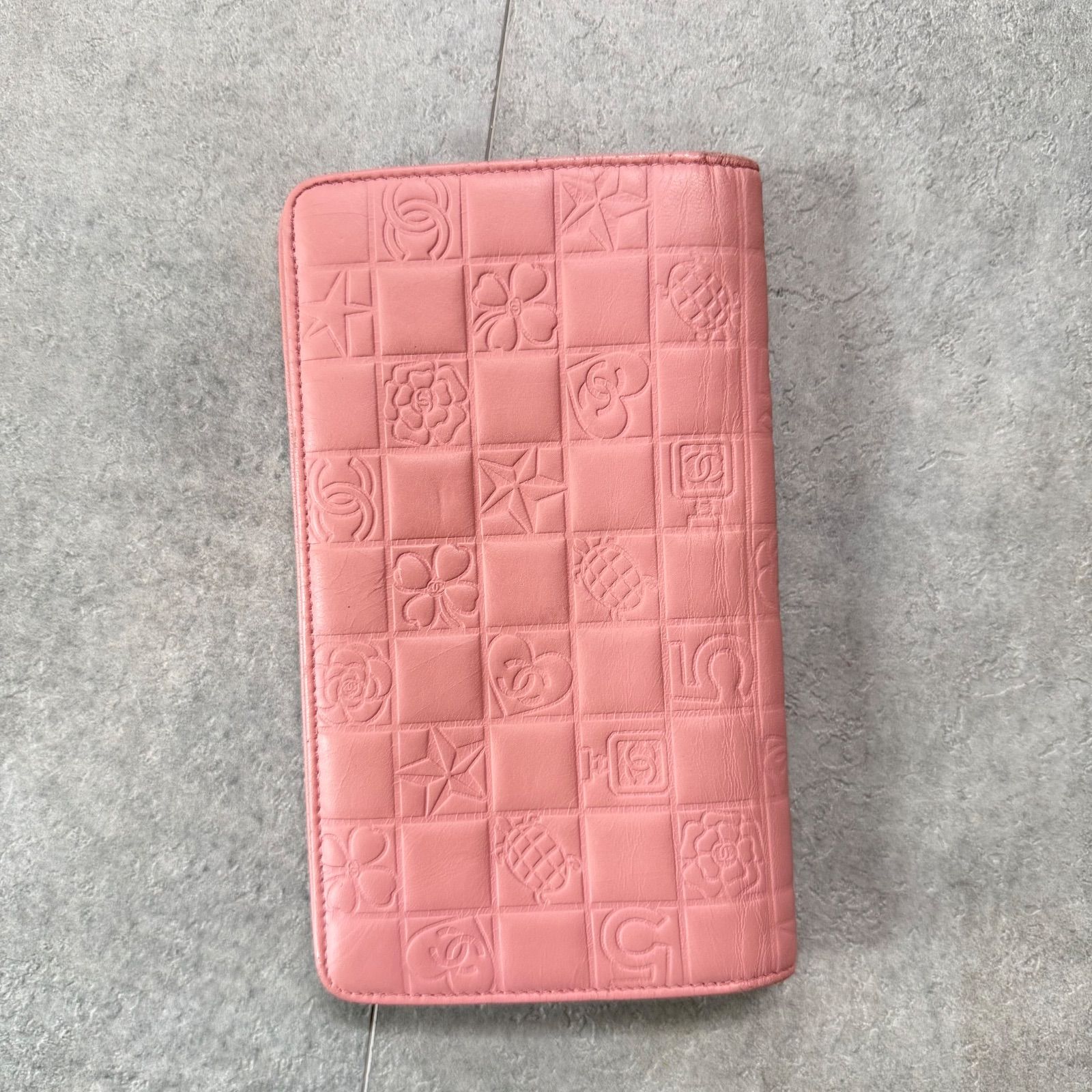 CHANEL シャネル アイコンライン 二つ折 長財布 ライトピンク CHANEL シャネル アイコン ココマーク 二つ折り長財布 ピンク ゴールド