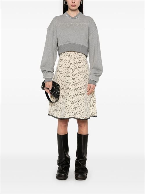 ALEXANDER MCQUEEN ロゴ コットン クロップド スウェットシャツ 送料無料