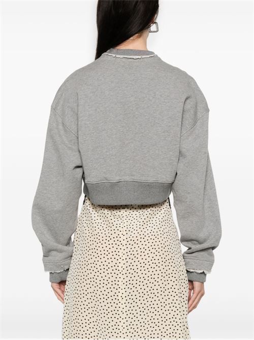 ALEXANDER MCQUEEN ロゴ コットン クロップド スウェットシャツ 送料無料
