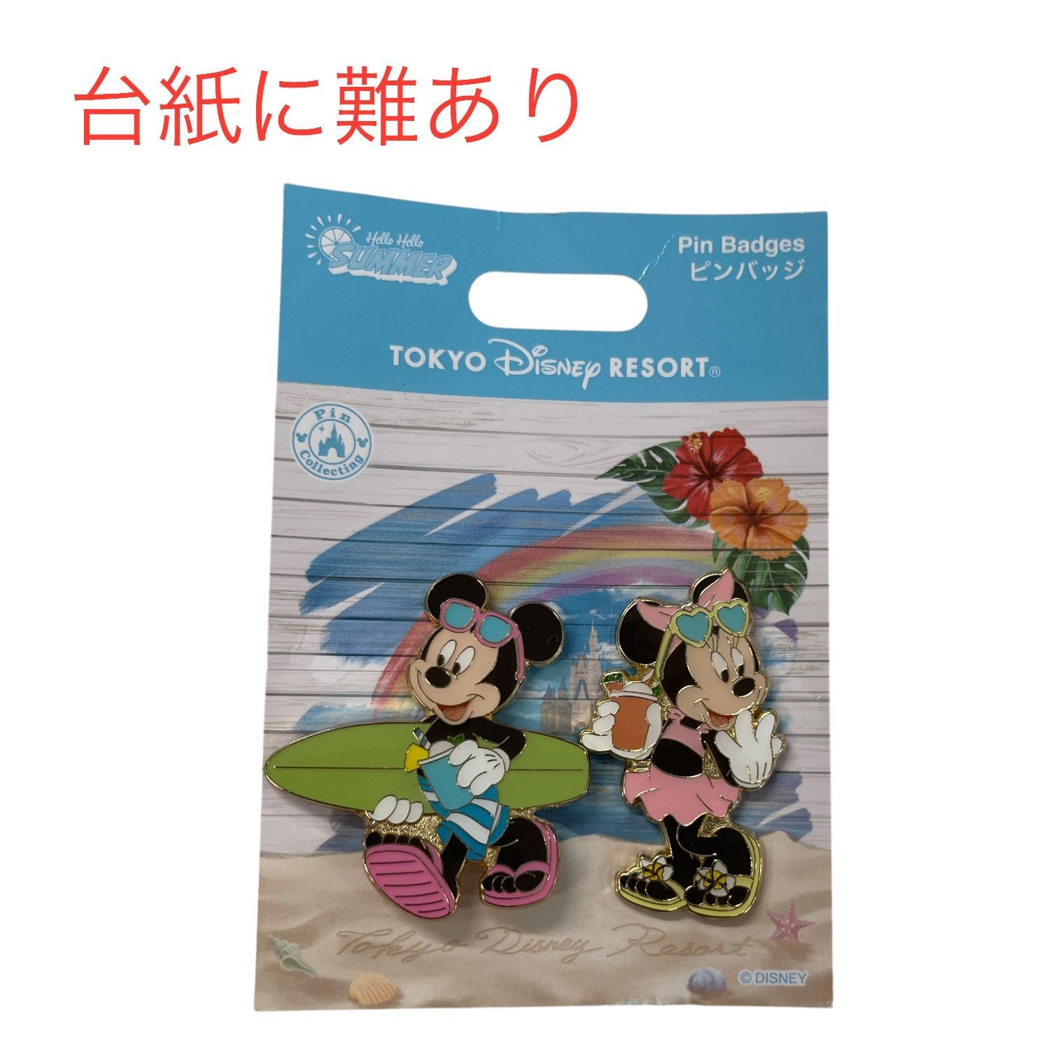 非売品　TDL 東京ディズニーランド　成人式　VIVA20 浦安市　ピンバッジ 台紙に難あり※ディズニー ハローハローサマー【ピンバッジ】Hello