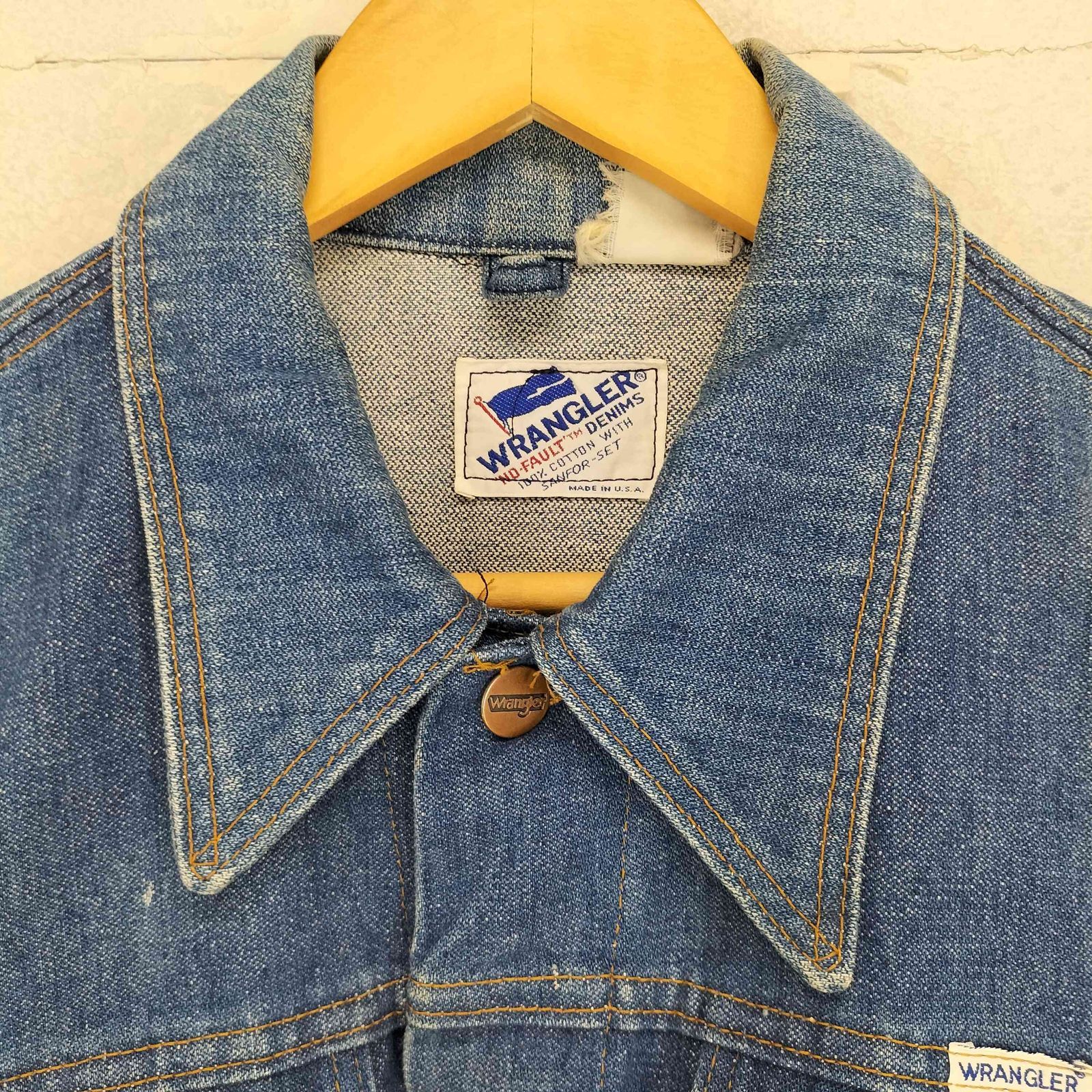 ラングラー Wrangler 70-80s NO-FAULT DENIMS フラッグ白タグ デニム