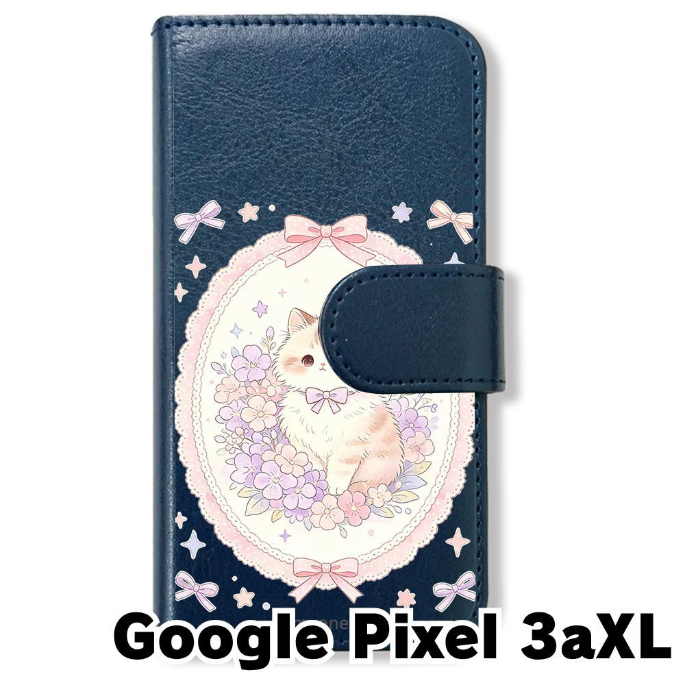 新品未使用】 Google Pixel 3a XL 手帳型スマホ ケース (色：ネイビー