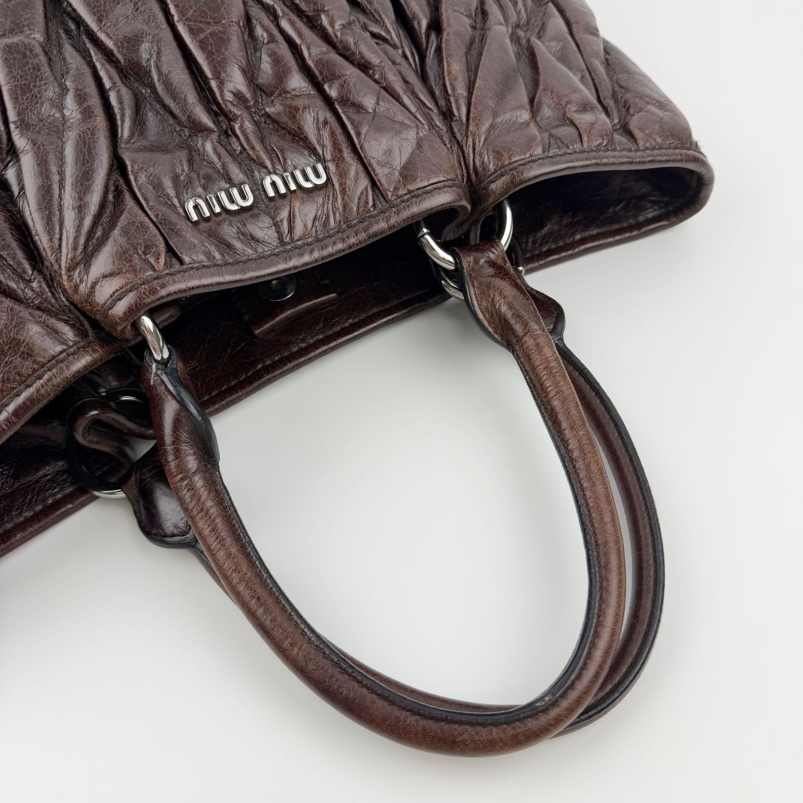 中古】MIU MIU ミュウミュウ マテラッセ ギャザー 2WAYショルダー