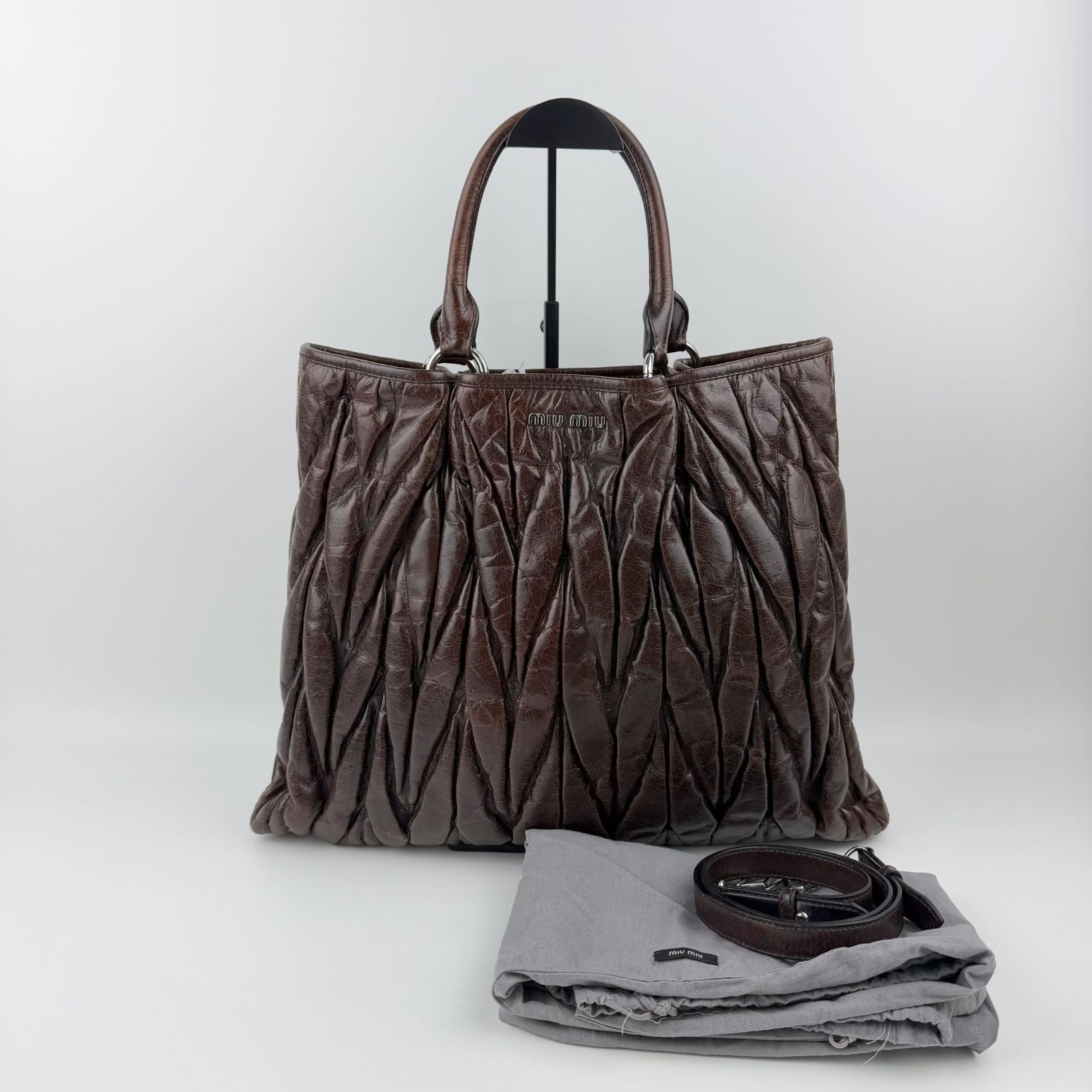 中古】MIU MIU ミュウミュウ マテラッセ ギャザー 2WAYショルダー